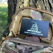 Don’T Tread On Me Black Photolum, Printed Patch 3.5″X2″