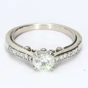 14k White Gold Engagement Ring with 0.5ct Diamond SI1 G