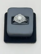 10K White Gold 1.25 CTW Floral Triple Halo Diamond Ring