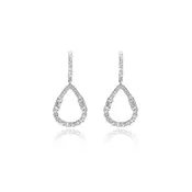 14KW Gold Pear Shape Diamond Dangle Earrings 1.50CT