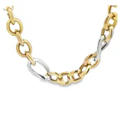 Fancy Two-Tone Gold Twisted Link Necklace
