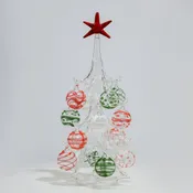 Blown Glass Christmas Tree with Ornaments, Made in Italy