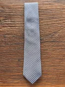 100% SILK BLUE WOVEN NEATS TIE, THE LABEL