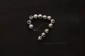 10mm 3/Hole Bead Metal Casting, Antique Silver Finish, strand
