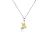 Boots Yellow Crystal White Brass Plating Hypoallergenic Kids Necklace