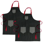2-PACK Chef Code 34" Long Denim Apron with Adjustable Neck