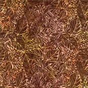 108" Batik Brown Jungle Leaves
