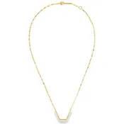 14K Gold Mini Diamond Bar Pendant Necklace