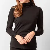 Black Ruched Turtleneck