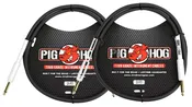 2 Pack Pig Hog 1/4″ to 1/4″ 8mm Instrument Cable, 3 feet PH3-2