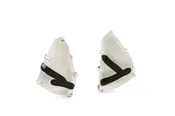 Clear Glass Chunk Earrings, Frosted, with Frosted Black Lines