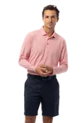 MEN'S SOLMELANGE MINI-STRIPE POLO. RED-WHITE. 900841MM