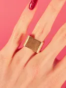 14k Florentine Square Ring