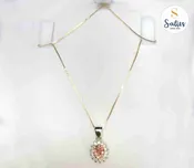 14 k Pendent with Padparadscha (Padperajah) and Diamonds