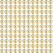 100pcs 14K Gold Solid Beads pvd Ion Plated Tarnish Resistant 3mm 4mm 5mm 6mm 8mm Gold Beads Brass Spacer Beads Seamless Gold Brass Beads
