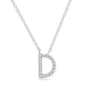 10KW Diamond Initial "D" Pendant w/ 0.05 ctw & 18"