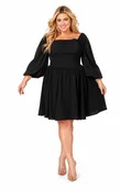Abby Rose 3190 Size 18,24,30 Black Cocktail Dress Corset Long Sleeve