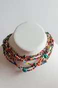7 Strand Red Multi Necklace
