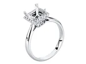 CATHEDRAL PRINCESS HALO DIAMOND ENGAGEMENT RING IN 18 KARAT WHITE GOLD