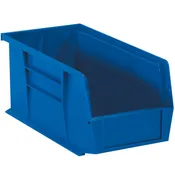 10 7/8 x 4 1/8 x 4 Blue Plastic Bin Boxes  12/Case