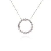 14KW DIAMOND OPEN CIRCLE PENDANT NECKLACE - 1.52CTW