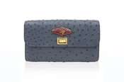 Chez Elle Blue Ostrich Chain Bag