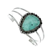 Authentic Navajo Sterling Silver Turquoise Cuff Bracelet TX10121