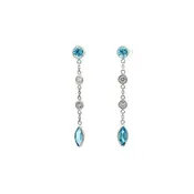 Blue topaz earrings with diamonds