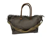 Minimalist Canvas Tote with Leather Straps - B318
