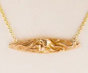 Antique 14k Gold Art Nouveau Necklace: Lady with Flowing Hair | Copper Canary Fine Jewelry