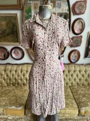 2000s Deadstock Cherokee Floral Button Front Collared Dress Size L