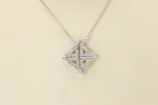 14k White Gold Diamond Convertible Triangles Necklace