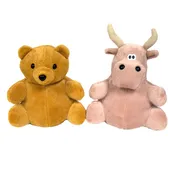 10” Bear/Tan Bull Reversible Puppet