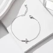 18K STAINLESS STEEL TARNISH FREE CROSS BRACELET