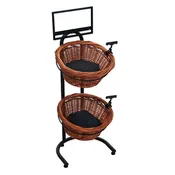 2-Tier Floor Display with 2 Round Willow Baskets (Mesh)