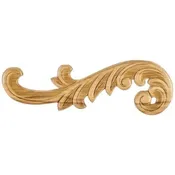 10-1/2 in x 5/16 in x 3-1/4 in Left Curved Pressed Acanthus Appliqué