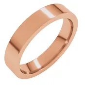 10K Rose Gold 4 mm Comfort-Fit Flat Band Size 6.5