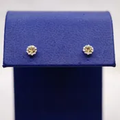 14kt White Gold Citrine (0.21 ctw) Studs with Diamond Accents (0.05 ctw)