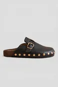 Black Studded Buckle Clog