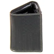 American flag Trifold Black Leather RFID Wallet #WT20110KID