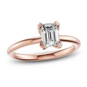 Certified Emerald-Cut Diamond Solitaire Engagement Ring 1 ct tw 14K Rose Gold (I1/I)