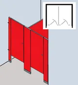 122 Between 2 Walls|Floor Mounted/ Anchored Powder Coated Metal Stalls