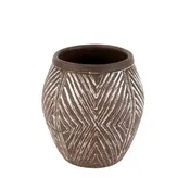 Chevron Print Terracotta Vase