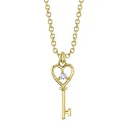 0.02CT DIAMOND HEART KEY NECKLACE