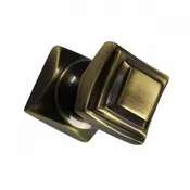 Square Shaped Cabinet Knob Antique Brass Design 1'' Dia
