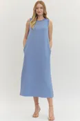 Always Around Midi Dress -Lt Blue