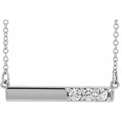 14KW/ 1/5 CTW Diamond Bar 16-18" Necklace