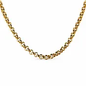 24" 14K Gold Rolo Oval Link Necklace