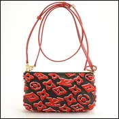 RDC11971 Authentic LOUIS VUITTON '20 Black/Red LVxUF Pochette Crossbody Bag