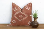 24" Cinnamon Diamond Moroccan Silk Pillow